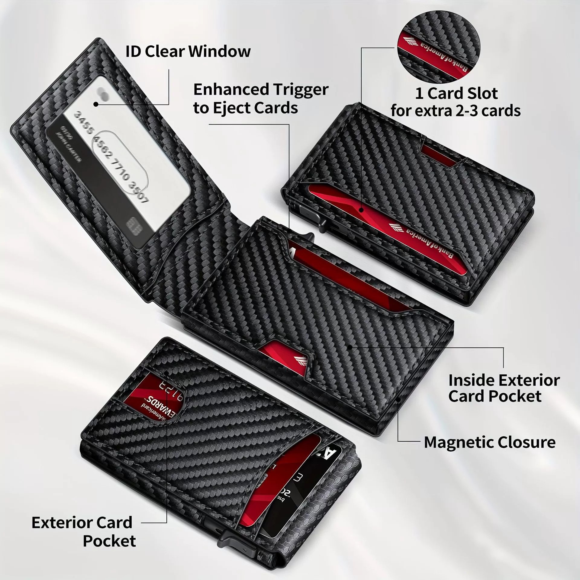 Minimalist Wallet for Men with Money Clip for Travel and Everyday Carry - Model: 943755162338 - 图片 4