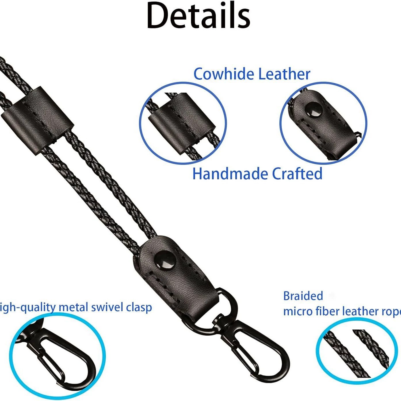 Anti-Loss Work Badge Lanyard with Adjustable PU Strap - Model: 914454337724 - 图片 2