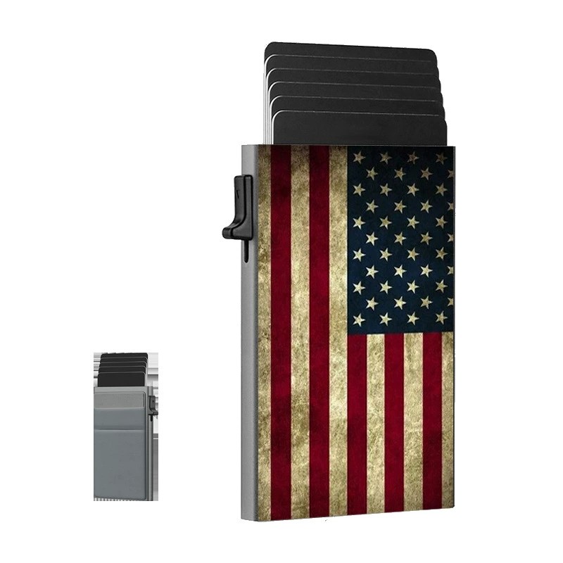 Card Holder for Men with American Flag and Money Pocket - Model: 905787177835 - 图片 5