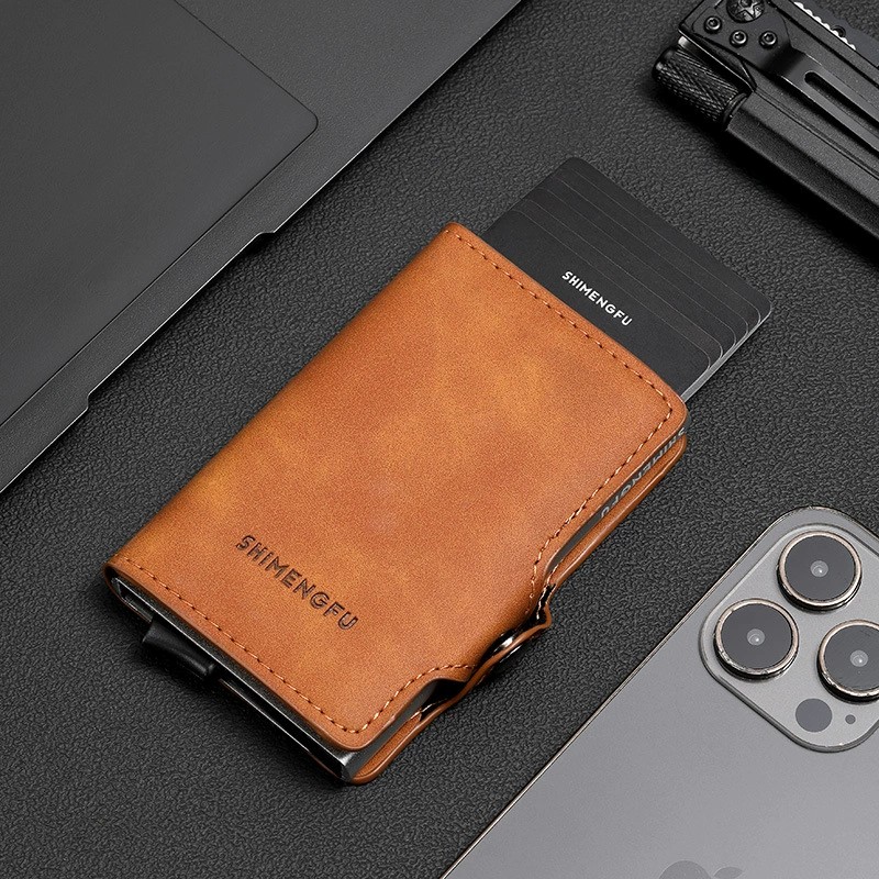 Anti-Theft Slim Wallet for Men with Auto Pop-Up Card Holder - Model: 880711661107 - 图片 2