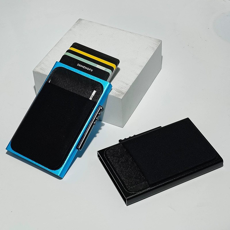 Metal Card Holder for Desk Organization with Secure Lid - Model: 697201347547 - 图片 3