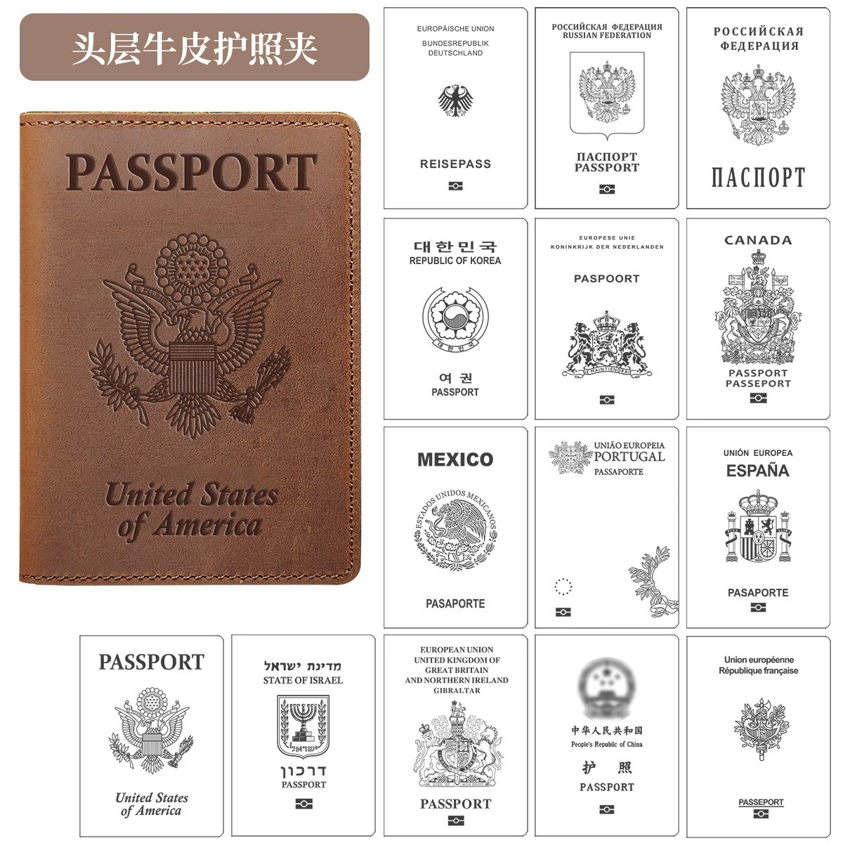 Passport Holder for Travel with Boarding Pass and Cards - Model: 695530428653 - 图片 2
