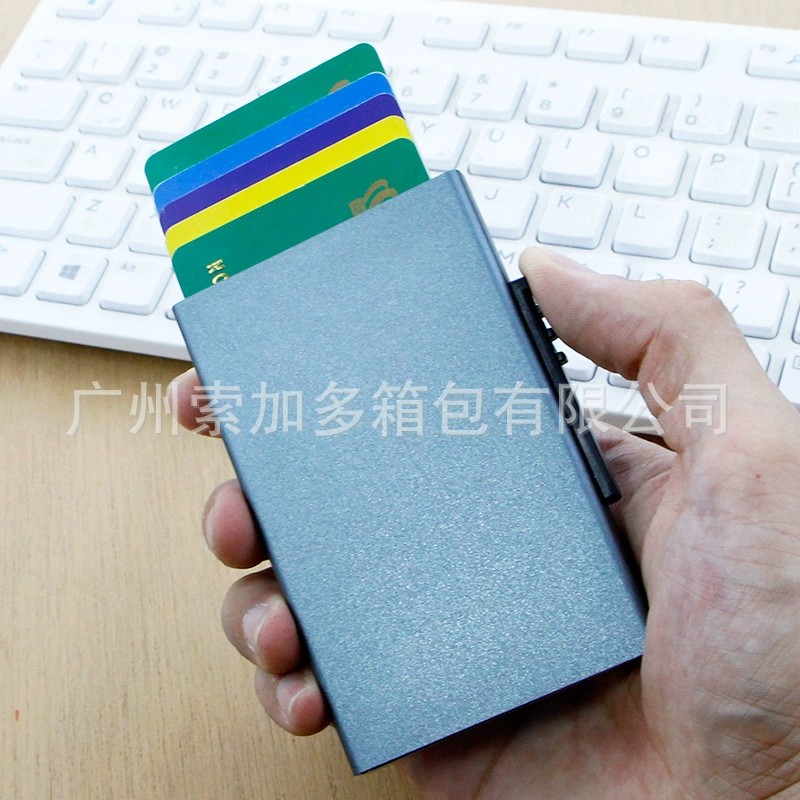 Metal Pop-Up Card Holder for Men and Women with RFID Protection - Model: 655988932813 - 图片 3