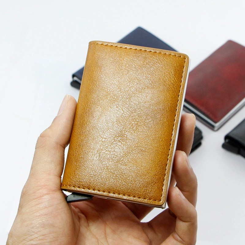 Metal Card Holder for Men with Anti-Skimming Protection and Auto Pop-Up - Model: 637442270474 - 图片 2