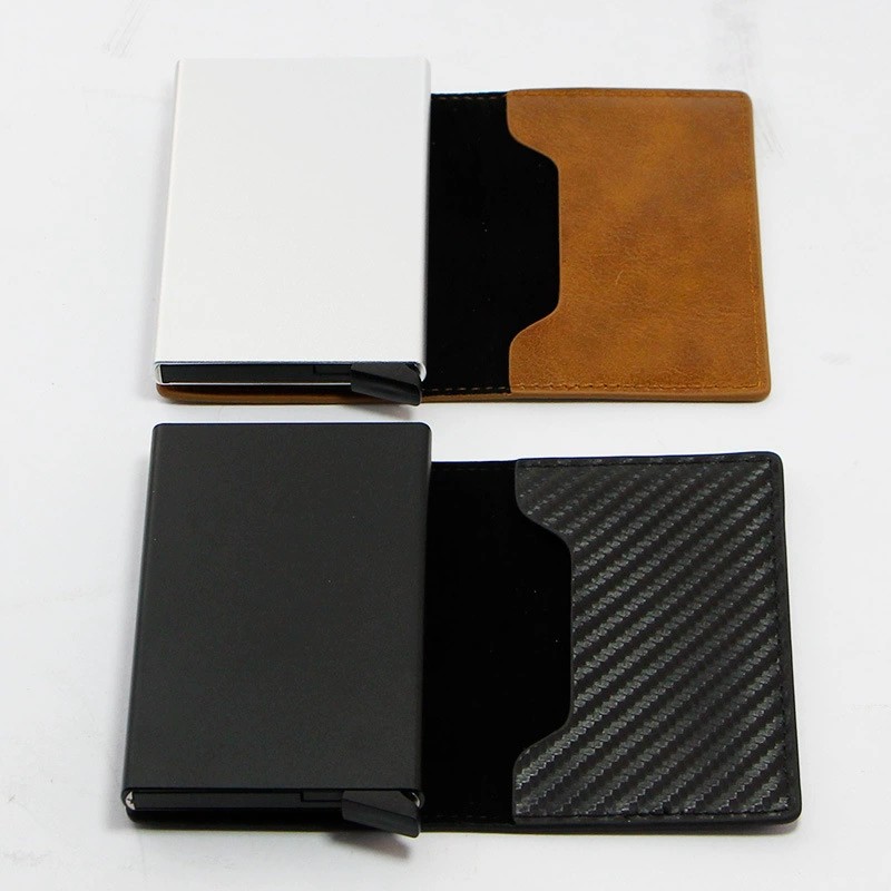 Metal Card Holder for Men with Anti-Skimming Protection and Auto Pop-Up - Model: 637442270474 - 图片 4