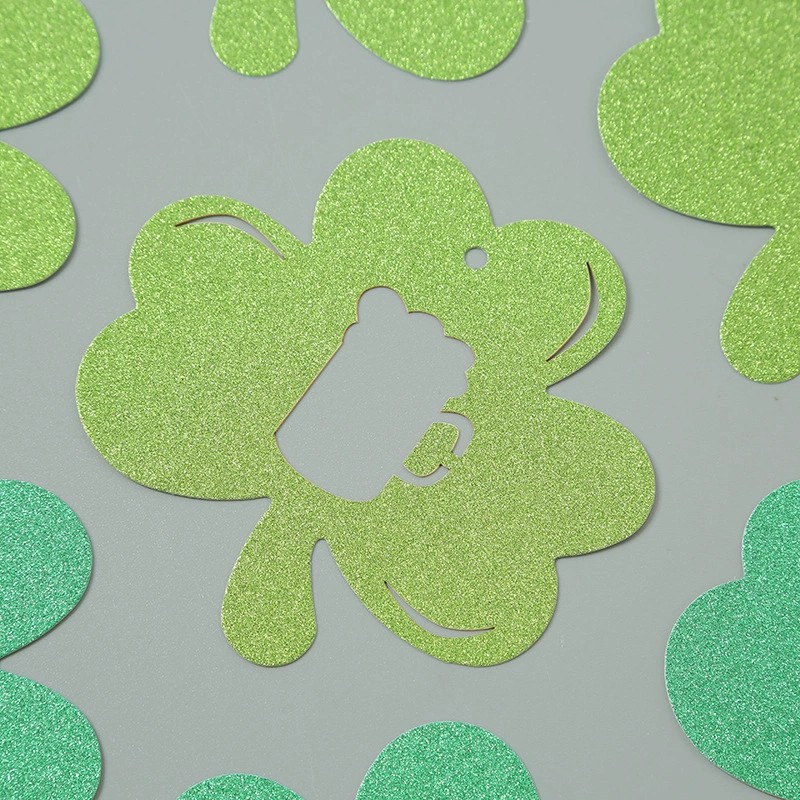 St. Patrick's Day Party Decoration Banner with Gold Glitter Clovers - Model: 1010828120833 - 图片 4