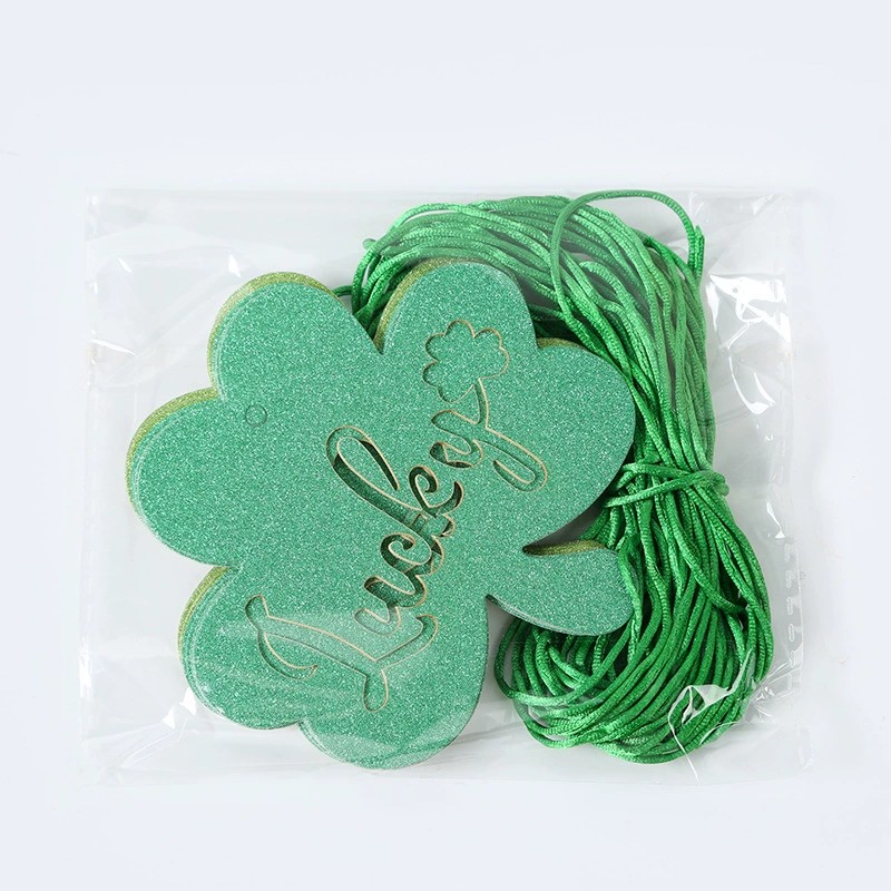 St. Patrick's Day Party Decoration Banner with Gold Glitter Clovers - Model: 1010828120833 - 图片 5