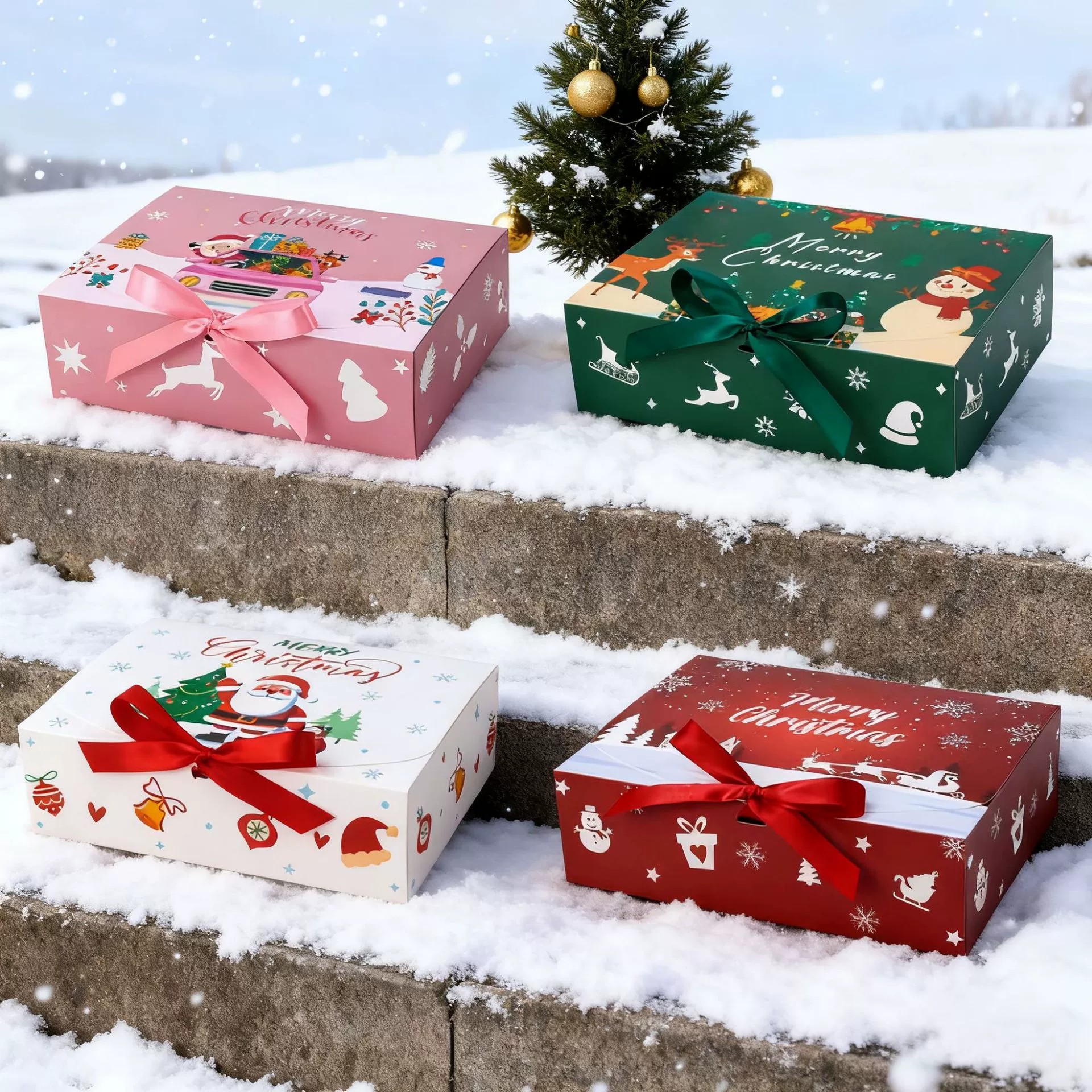 Empty Paper Gift Box for Christmas Wrapping and Storage - Model: 989185672767