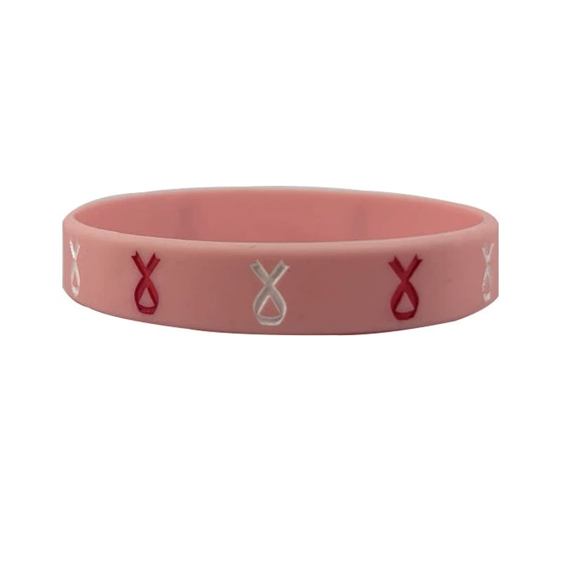 Pink Silicone Wristband for Breast Cancer Awareness Day - Model: 731170591014 - 图片 2
