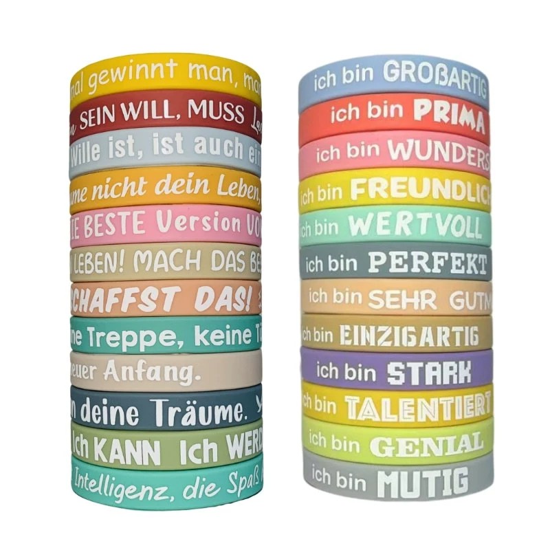 Motivational Silicone Wristband for Positive Energy with German Quotes - Model: 854426341861 - 图片 4