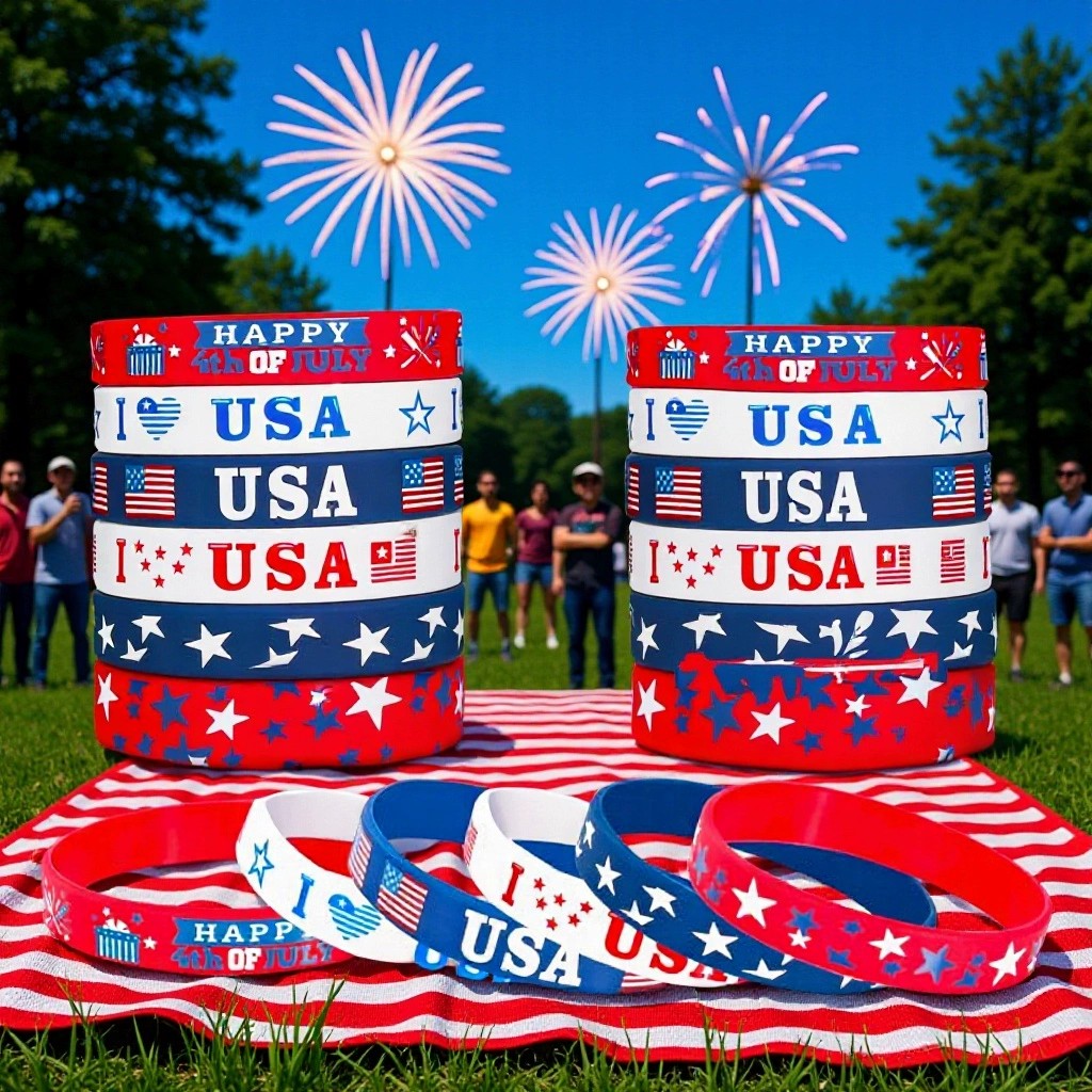 US Independence Day Wristband with Stars for Holiday - Model: 886020695376