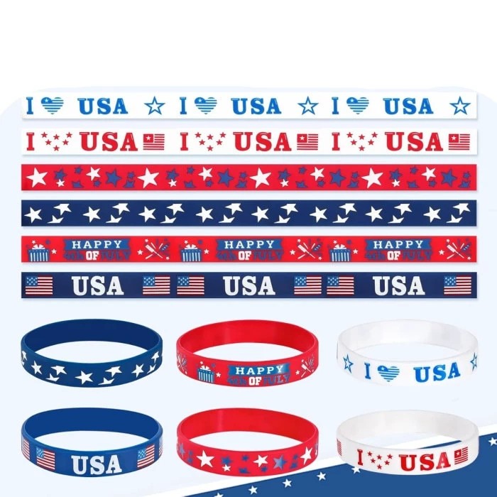 US Independence Day Wristband with Stars for Holiday - Model: 886020695376 - 图片 2