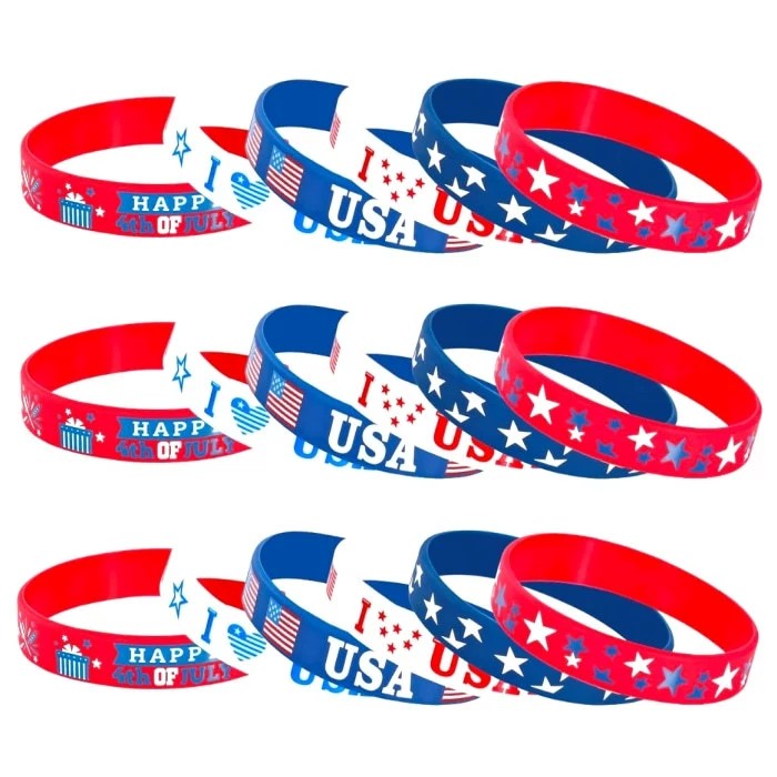 US Independence Day Wristband with Stars for Holiday - Model: 886020695376 - 图片 3