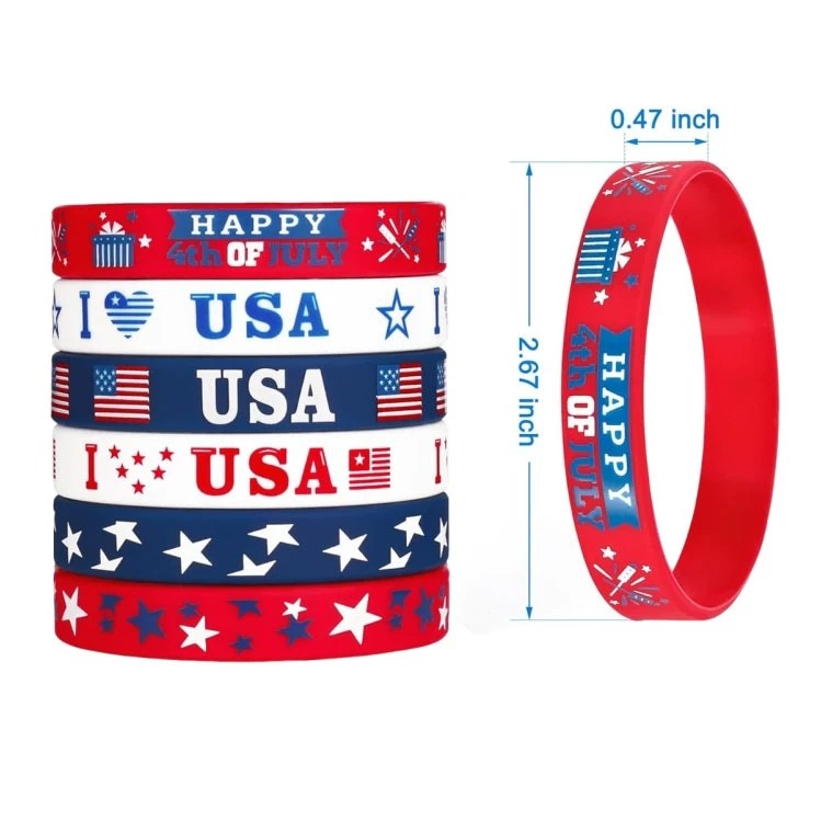US Independence Day Wristband with Stars for Holiday - Model: 886020695376 - 图片 4