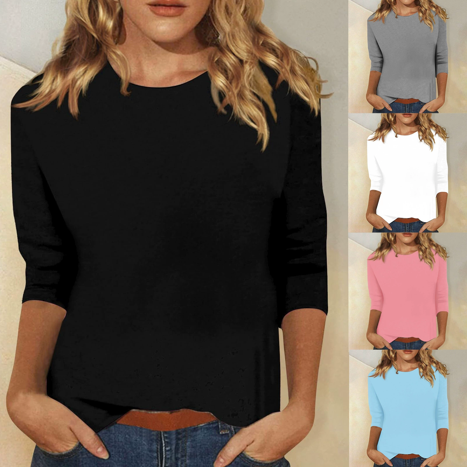 Casual Cotton T-Shirt for Daily Wear, Wrinkle-Free, Soft, Unisex - Model: 739897590078
