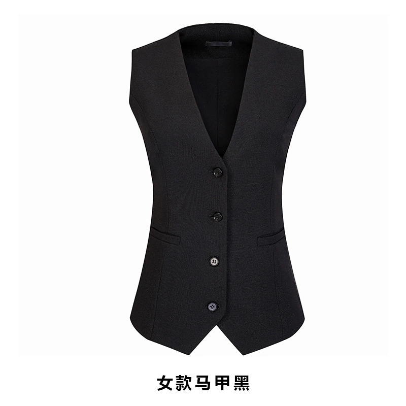 Stretch Melange Vest for Work Formal Bank Hotel Uniform - Model: 736430717552 - 图片 10