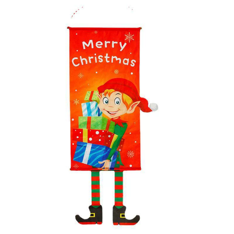 Christmas Door Hanging Flag with Santa Snowman Tree Wreath Designs - Model: 1073240245810 - 图片 4