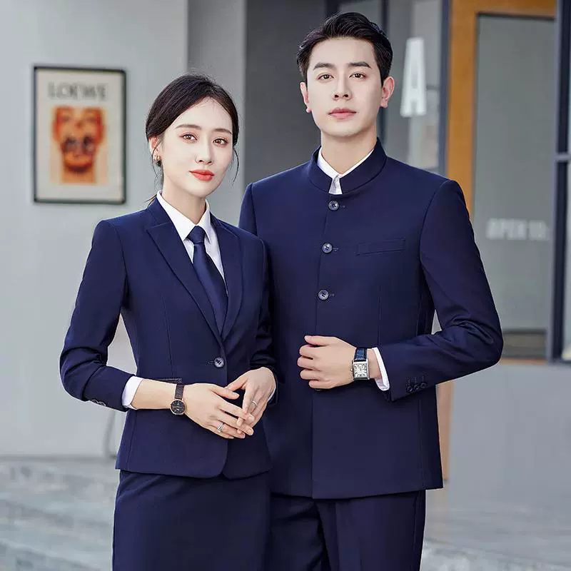 Men's Retro Business Suit Set with Stand Collar for Daily Wear - Model: 859035229401 - 图片 5