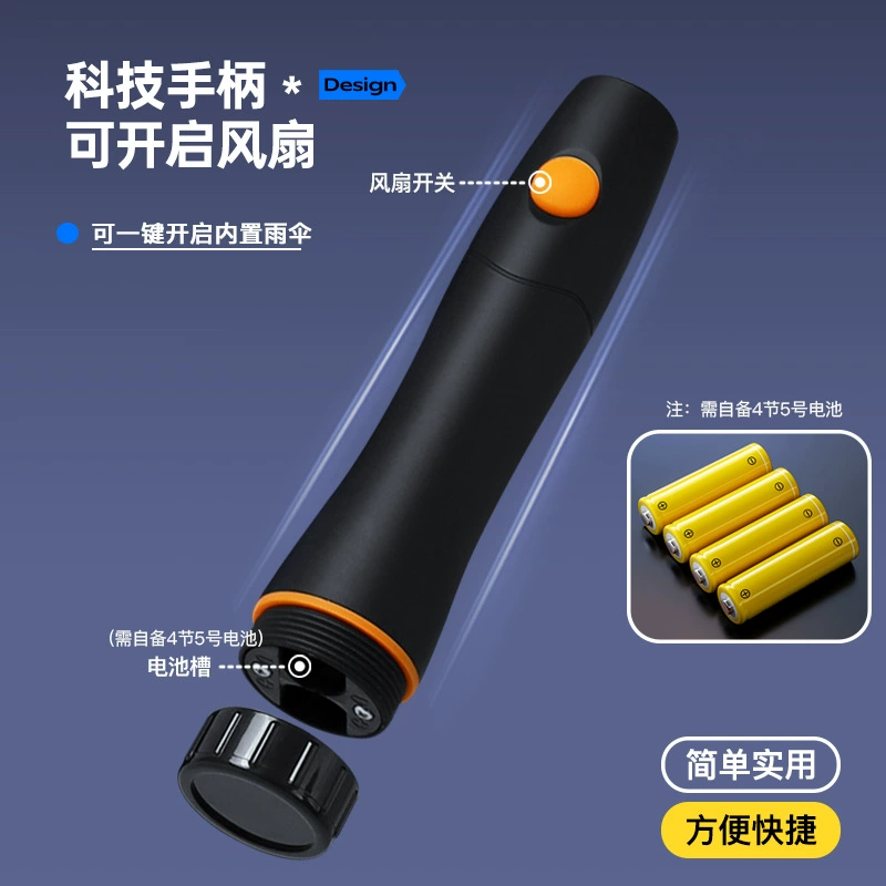 Automatic Long-Handled Umbrella for Sun and Rain with Fan - Model: 1045751410245 - 图片 4