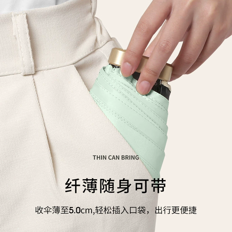 Compact Five-Fold Umbrella for Rain or Shine with UV Protection - Model: 677273951965 - 图片 3