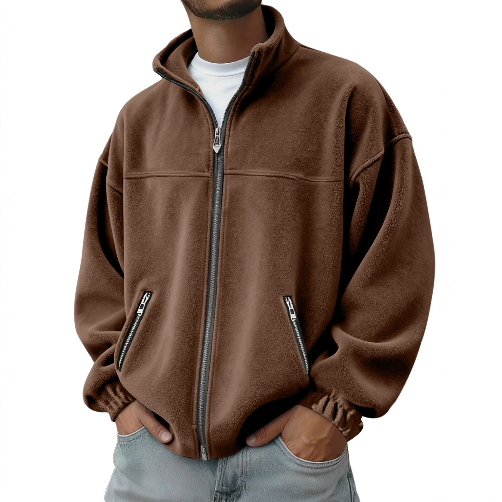 Men's Casual Winter Jacket with Fleece Lining for Cold Weather - Model: 990092811929 - 图片 3