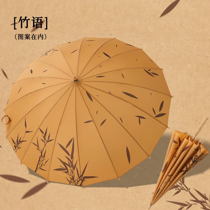Chinese Style Bamboo Umbrella for Rain and Sun with Wooden Handle - Model: 935400468134 - 图片 9