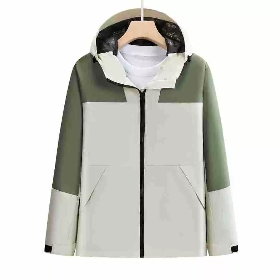 Color-Blocked Hooded Jacket for Hiking Travel with Logo Printing - Model: 975054782977 - 图片 10