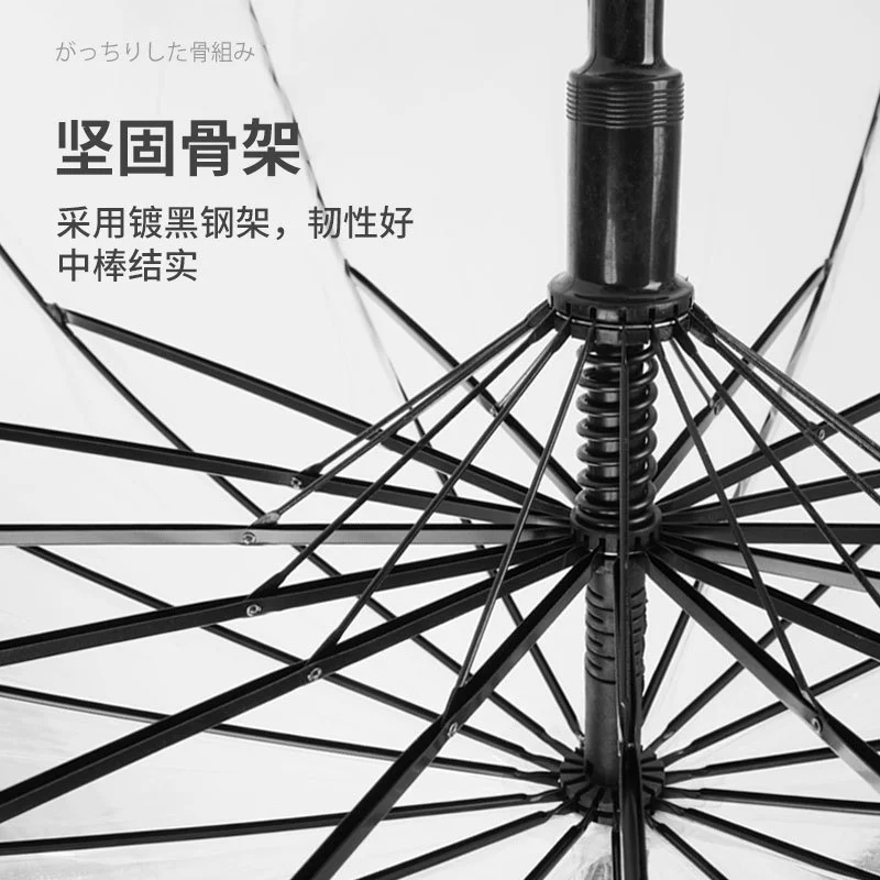 Transparent Rain Umbrella for Photo Props, Fully Automatic Open - Model: 1036084475840 - 图片 2