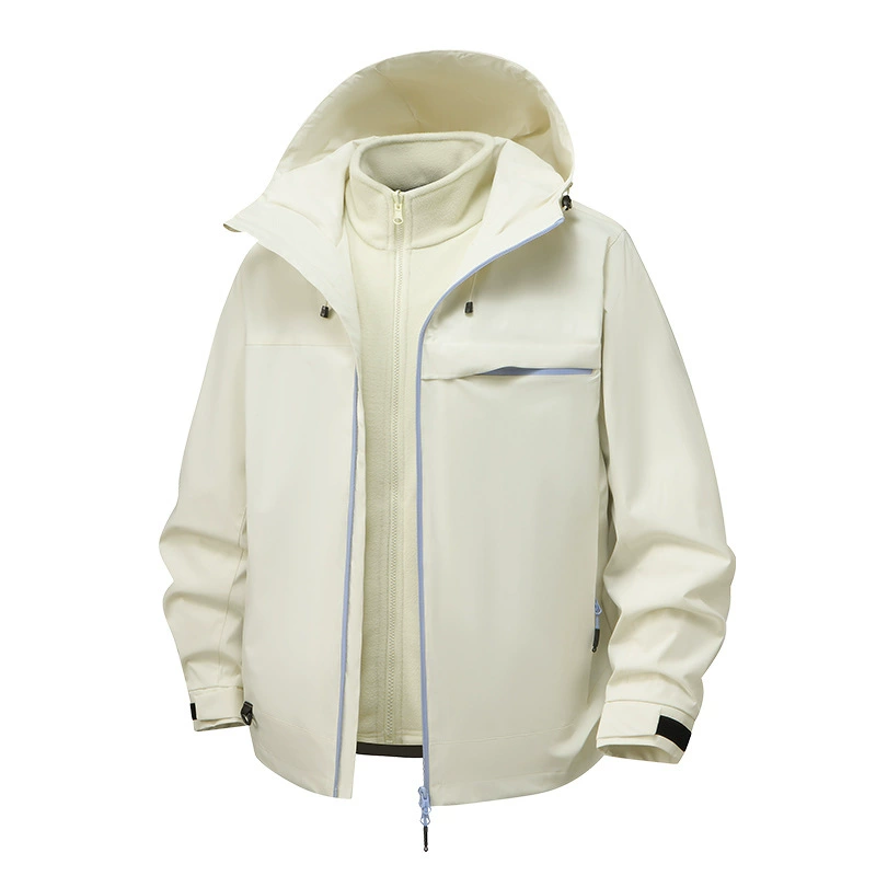 Men's 3-in-1 Mountaineering Jacket with Removable Hood for Hiking - Model: 983876648162 - 图片 7