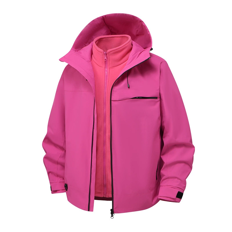 Men's 3-in-1 Mountaineering Jacket with Removable Hood for Hiking - Model: 983876648162 - 图片 6
