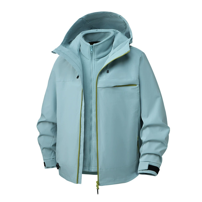 Men's 3-in-1 Mountaineering Jacket with Removable Hood for Hiking - Model: 983876648162 - 图片 9