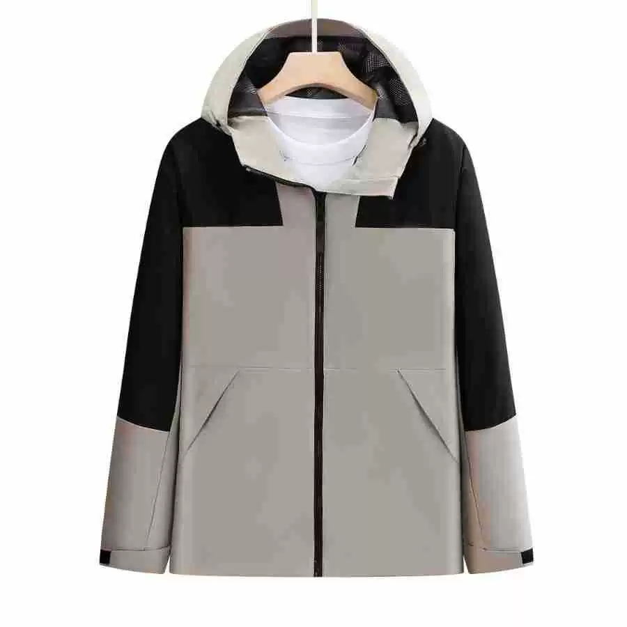Color-Blocked Hooded Jacket for Hiking Travel with Logo Printing - Model: 975054782977 - 图片 6