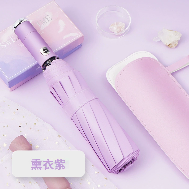 Automatic Folding Umbrella for Business Gifts with Leather Case - Model: 670191751942 - 图片 8