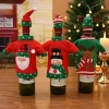 Christmas Tableware Set for Wine Bottle Decoration with Santa Claus - Model: 723686887800