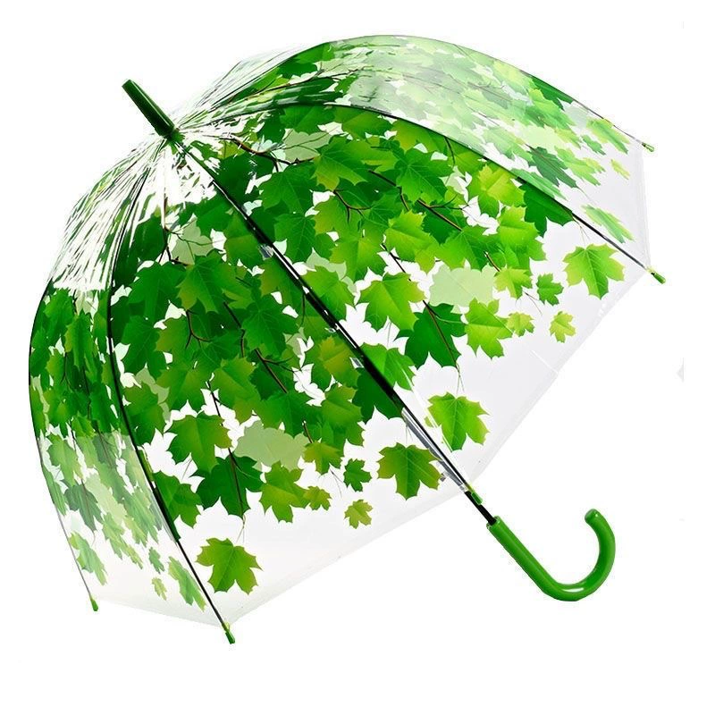 Transparent Maple Leaf Umbrella for Rainy Days with Iron Handle - Model: 728137578631 - 图片 5