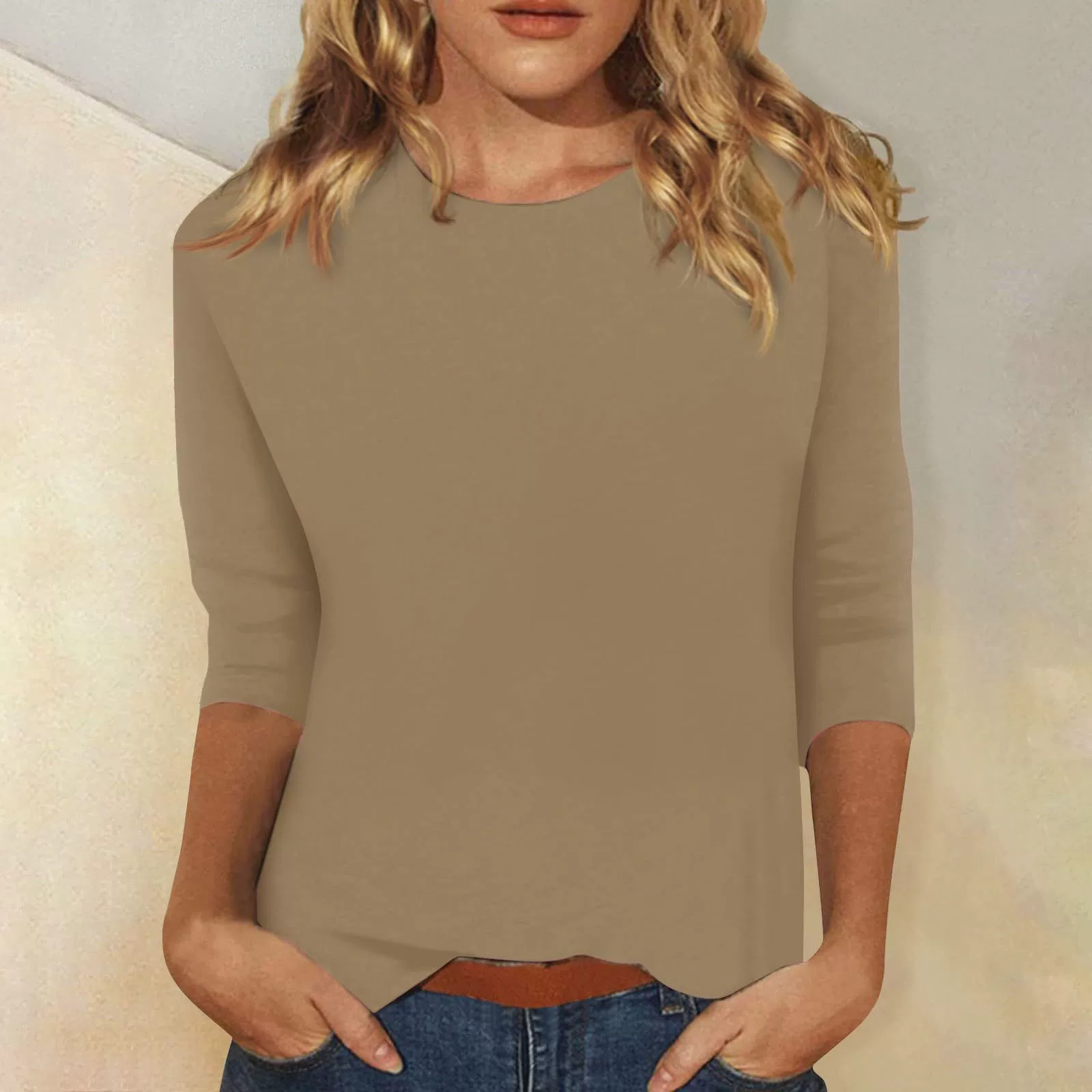 Casual Cotton T-Shirt for Daily Wear, Wrinkle-Free, Soft, Unisex - Model: 739897590078 - 图片 3