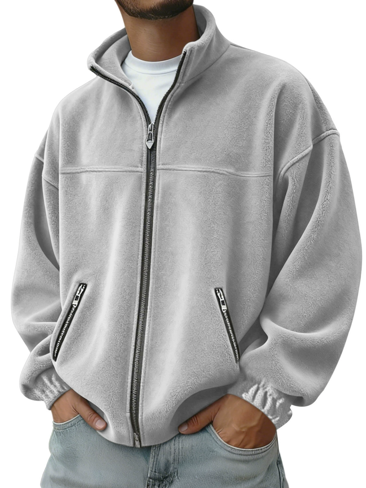 Men's Casual Winter Jacket with Fleece Lining for Cold Weather - Model: 990092811929 - 图片 6