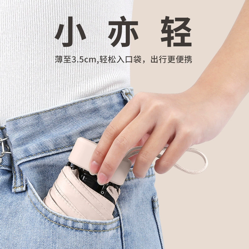 Compact Travel Umbrella for Rain and Sun with Card Holder - Model: 706447381724 - 图片 2