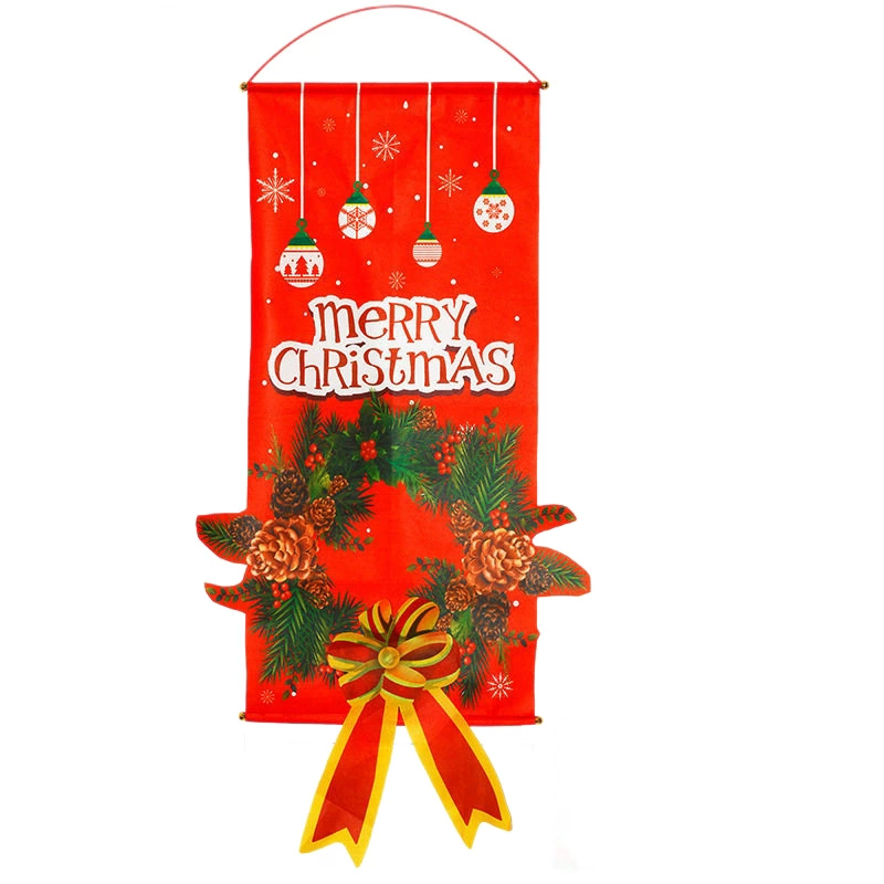 Christmas Door Hanging Flag with Santa Snowman Tree Wreath Designs - Model: 1073240245810 - 图片 5