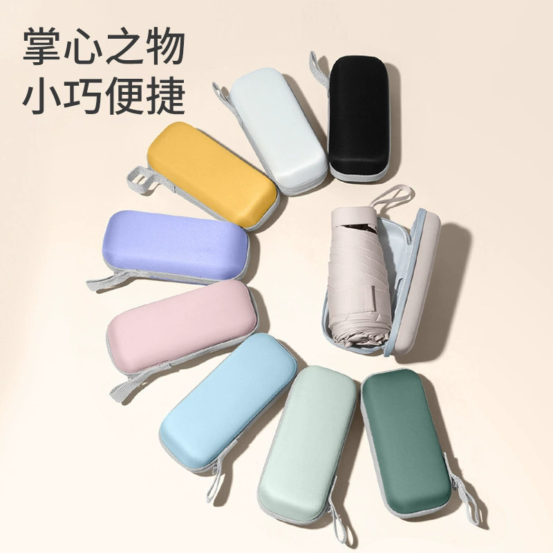 Compact Travel Umbrella for Rain and Sun with Card Holder - Model: 706447381724