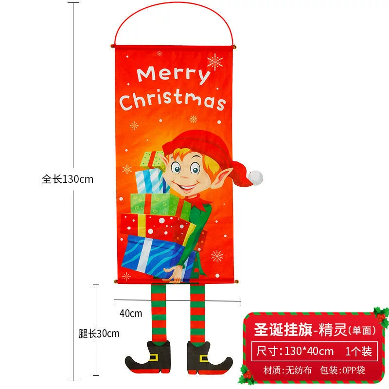 Christmas Door Hanging Flag with Santa Snowman Tree Wreath Designs - Model: 1073240245810 - 图片 7