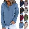 Women's Casual Hoodie for Commuter with Cotton Blend and Hood - Model: 680252683429