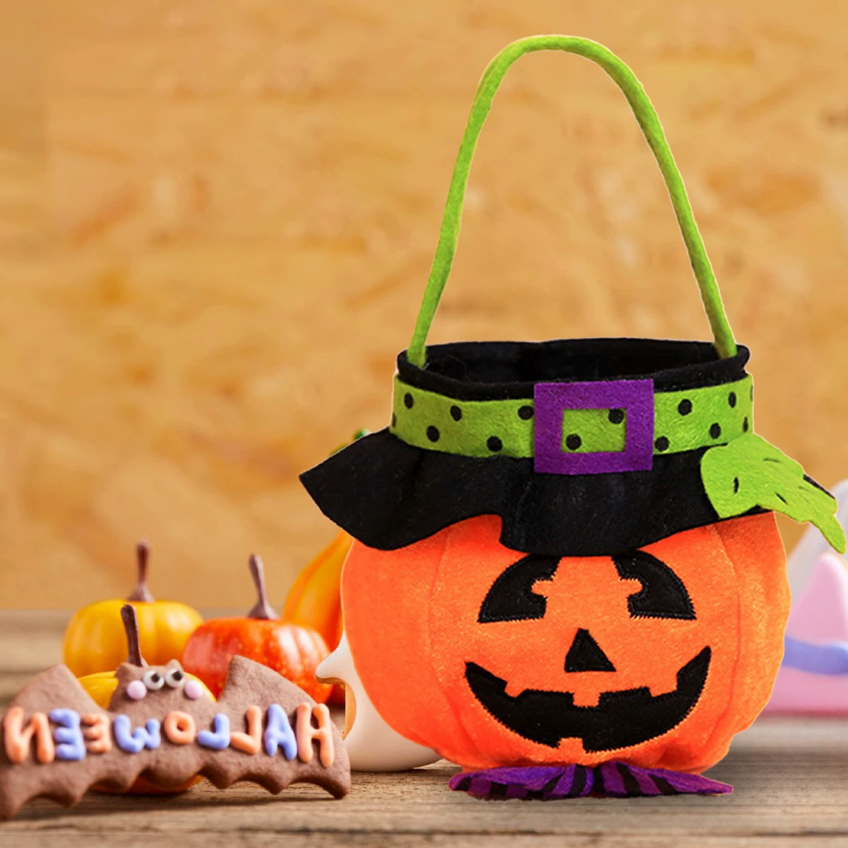 Halloween Candy Bag with Pumpkin Witch Design for Children's Trick-or-Treat - Model: 555574065918 - 图片 7