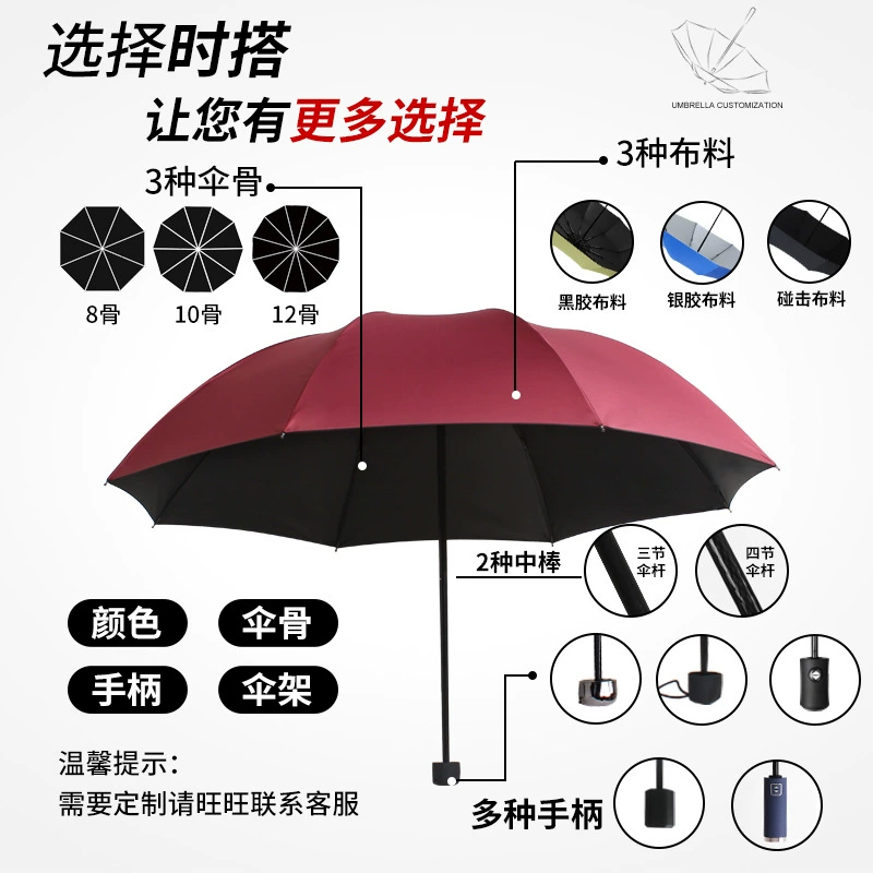 Custom Logo Umbrella for Sun and Rain with UV Protection - Model: 895773578136 - 图片 2
