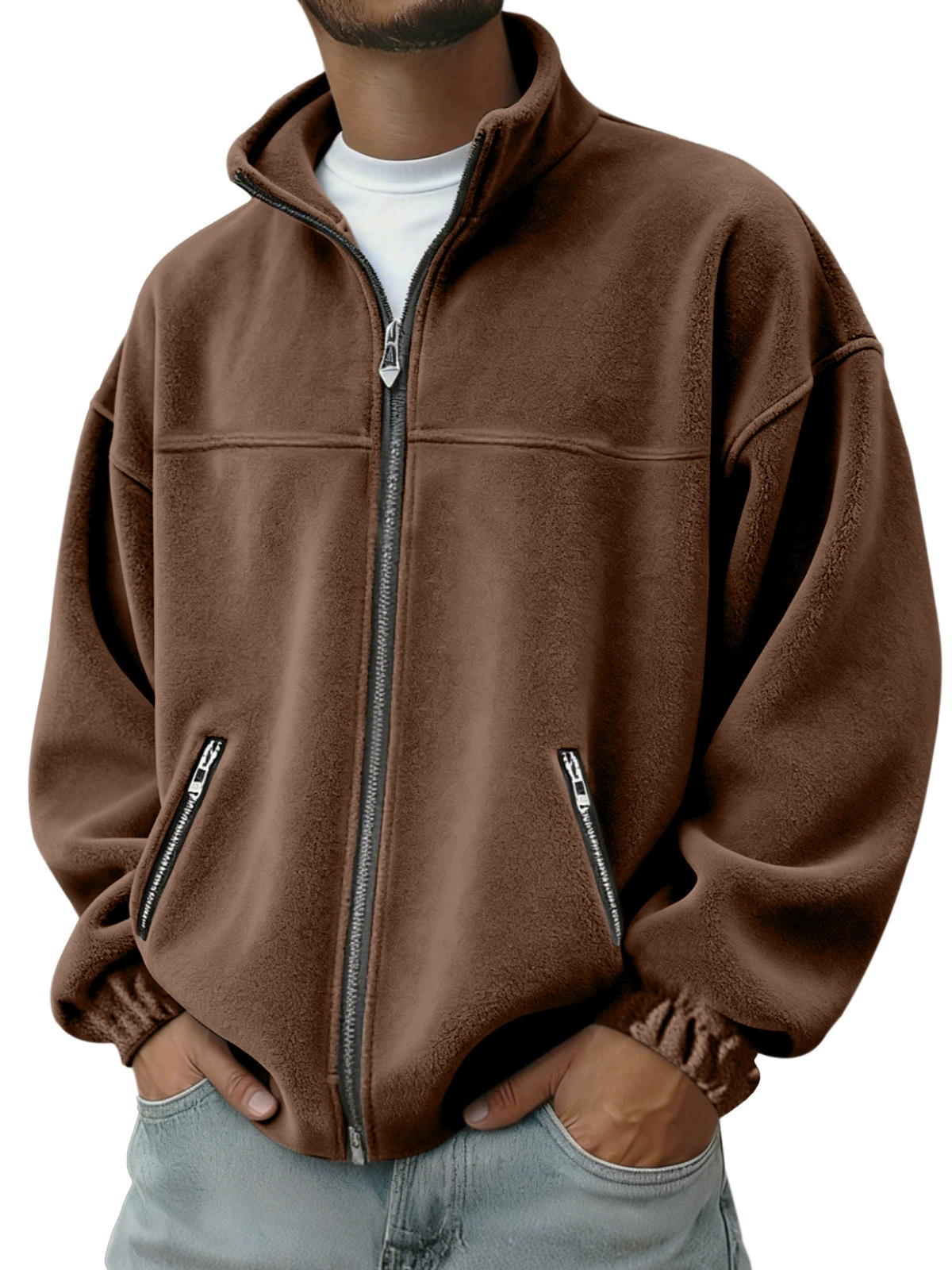 Men's Casual Winter Jacket with Fleece Lining for Cold Weather - Model: 990092811929 - 图片 10