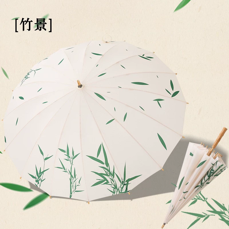 Chinese Style Bamboo Umbrella for Rain and Sun with Wooden Handle - Model: 935400468134 - 图片 7