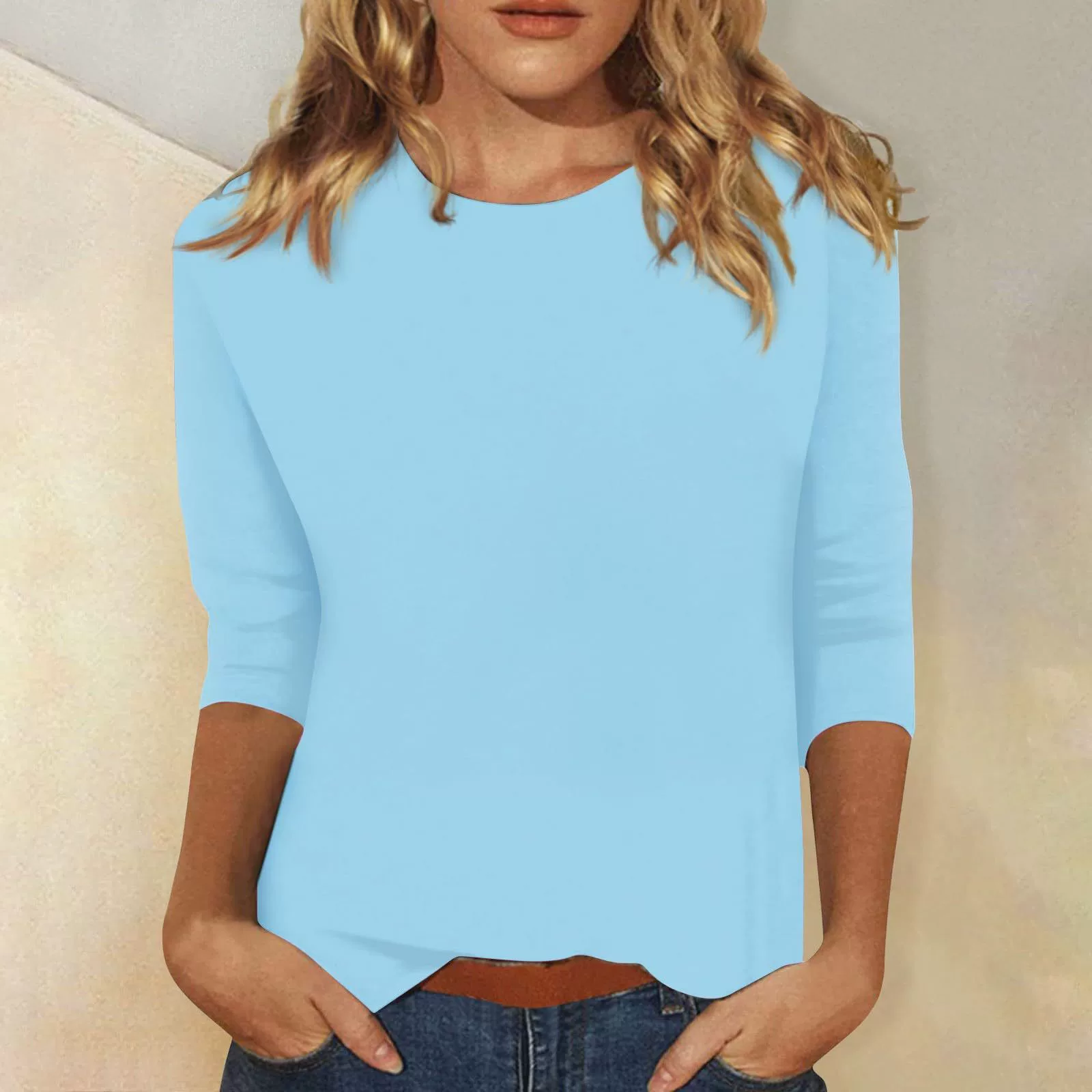 Casual Cotton T-Shirt for Daily Wear, Wrinkle-Free, Soft, Unisex - Model: 739897590078 - 图片 2