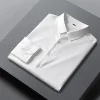 Wrinkle-Resistant White Dress Shirt for Business Commute - Model: 1061694423000